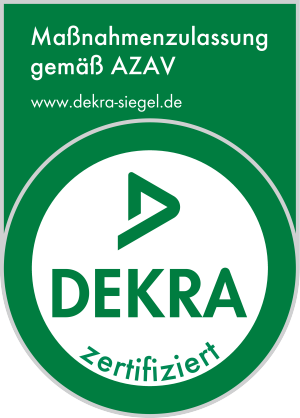 Logo | AZAV-Massnahmenzulassung-Siegel-DEKRA